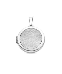 Kasius | zilver gerhodineerd medaillon poli/glitter gediamanteerd 30 mm 1340388 | Nu te koop bij 14Karaats.nl | 10001091-Pendants