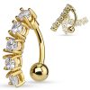 LMPiercings NL | Piercing 5 steentje wit gold plated 14kt. - LMPiercings | Nu te koop bij 14Karaats.nl | 10001087-Earrings/Body-piercing Jewellery