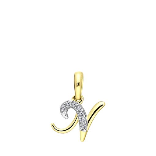 Lucardi | Lucardi Dames alfabet hanger met diamant (0
