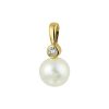 Sense Jewelry | Hanger Parel En Diamant 0.04ct H Si | Nu te koop bij 14Karaats.nl | 10001091-Pendants