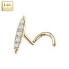 LMPiercings NL | 14kt Gouden neuspiercing Paved Bar Top - LMPiercings | Nu te koop bij 14Karaats.nl | 10001087-Earrings/Body-piercing Jewellery
