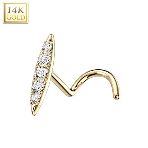 LMPiercings NL | 14kt Gouden neuspiercing Paved Bar Top - LMPiercings | Nu te koop bij 14Karaats.nl | 10001087-Earrings/Body-piercing Jewellery