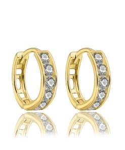 Zwartevalk | Juwelier Zwartevalk 14 karaat gouden kinder oorbellen met zirkonia - 12.111.064/11 mm | Nu te koop bij 14Karaats.nl | 10001087-Earrings/Body-piercing Jewellery
