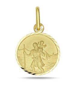 Zwartevalk | Juwelier Zwartevalk 14 karaat gouden sint Christoffel hanger - 14.801.133 | Nu te koop bij 14Karaats.nl | 10001091-Pendants