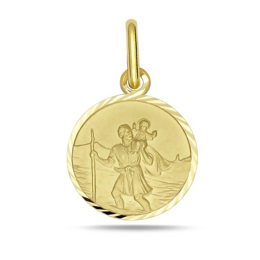 Zwartevalk | Juwelier Zwartevalk 14 karaat gouden sint Christoffel hanger - 14.801.133 | Nu te koop bij 14Karaats.nl | 10001091-Pendants
