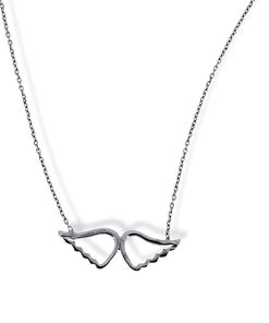 Star juwelier | Witgouden Ketting Engel Vleugels Hanger 14 karaats | Nu te koop bij 14Karaats.nl | 10001091-Pendants