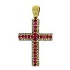 Star juwelier | Gouden Kruis Hanger 42 mm 24 mm Robijn Zirkonia | Nu te koop bij 14Karaats.nl | 10001091-Pendants