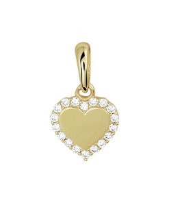 The Jewelry Collection | The Jewelry Collection Hanger Hart Zirkonia - Goud | Nu te koop bij 14Karaats.nl | 10001091-Pendants