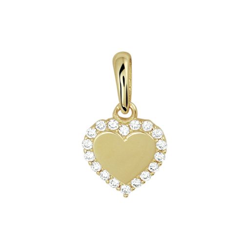 The Jewelry Collection | The Jewelry Collection Hanger Hart Zirkonia - Goud | Nu te koop bij 14Karaats.nl | 10001091-Pendants