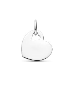 Kasius | zilver gerhodineerd graveerhanger hartje 14