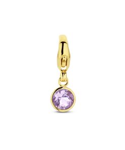 Its-Beautiful | Slotbedel Met Geboortesteen 14K Geelgoud | Nu te koop bij 14Karaats.nl | 10001091-Pendants
