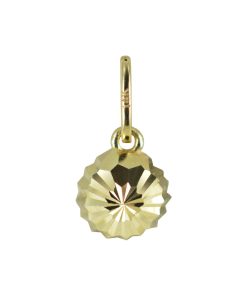Silventi | Silventi 132400303 Gouden Hangertje - Half Bolletje - Bewerkt - 3 mm Doorsnee - 14 Karaat - Bedel - Goud | Nu te koop bij 14Karaats.nl | 10001091-Pendants
