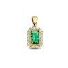 Kasius | 14K geelgoud hanger groen en wit zirkonia halo 4028205 | Nu te koop bij 14Karaats.nl | 10001091-Pendants