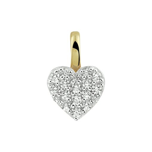 Its-Beautiful | hanger hart zirkonia bicolor gestift | Nu te koop bij 14Karaats.nl | 10001091-Pendants