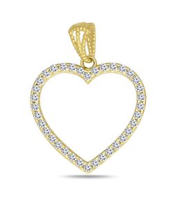 Zwartevalk | Juwelier Zwartevalk 14 karaat gouden hart hanger met zirkonia - 14.298 | Nu te koop bij 14Karaats.nl | 10001091-Pendants