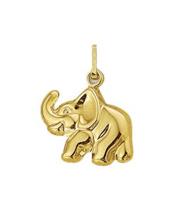 The Kids Jewelry Collection | The Kids Jewelry Collection Bedel Olifant - Geelgoud | Nu te koop bij 14Karaats.nl | 10001091-Pendants