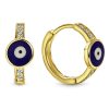 Juwelier Emo | Juwelier Emo - Lucky Evil Eye Oorbellen Goud - 14 Karaat – Donker Blauw – Diameter 12mm | Nu te koop bij 14Karaats.nl | 10001087-Earrings/Body-piercing Jewellery