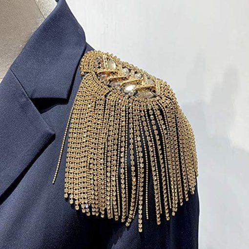 Merkloos / Sans marque | Elegante Schouder Patches met Franje - Goud - 2 Stuks | Nu te koop bij 14Karaats.nl | 10001085-Brooches