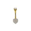 Piercings works | Prachtige Navelpiercing van 18 Karaats Goud met Hartvormig Ontwerp en Zirkonia | Nu te koop bij 14Karaats.nl | 10001087-Earrings/Body-piercing Jewellery