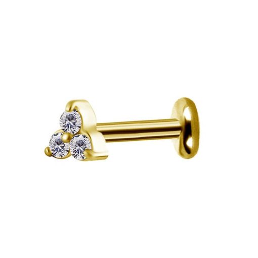 Piercings works | 18 Karaat Gouden Oor Piercing - Bloem Premium Zirkonia | Nu te koop bij 14Karaats.nl | 10001087-Earrings/Body-piercing Jewellery