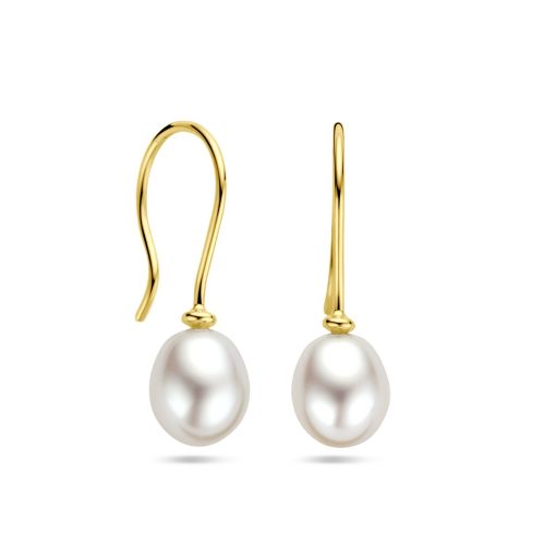 Marie-Celeste | Marie Celeste oorhangers parel franse haak - Goud | Nu te koop bij 14Karaats.nl | 10001087-Earrings/Body-piercing Jewellery