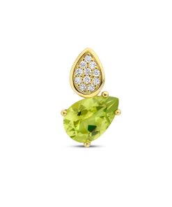 The Jewelry Collection | 14K geelgoud hanger peridot en diamant 0.055ct h si 4027387 | Nu te koop bij 14Karaats.nl | 10001091-Pendants
