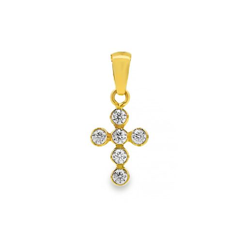 Zwartevalk | Juwelier Zwartevalk 14 karaat gouden kruis hanger met zirkonia - 14.209 | Nu te koop bij 14Karaats.nl | 10001091-Pendants