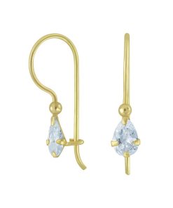 JYC | Joy|S - Zilveren kidney oorbellen - zirkonia druppel - gold plated | Nu te koop bij 14Karaats.nl | 10001087-Earrings/Body-piercing Jewellery