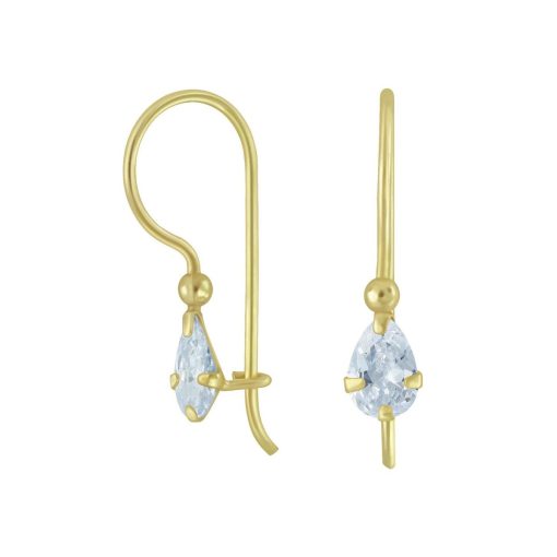 JYC | Joy|S - Zilveren kidney oorbellen - zirkonia druppel - gold plated | Nu te koop bij 14Karaats.nl | 10001087-Earrings/Body-piercing Jewellery