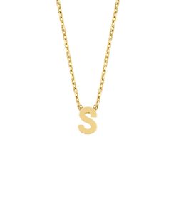 New Bling | New Bling 9NBG-912F Gouden Kubus met Letter F - 3