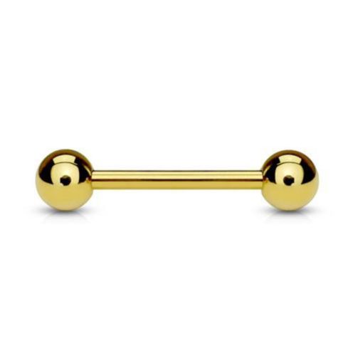 Piercings works | 14 Karaat Massief Gouden Barbell - Basic - 12mm | Nu te koop bij 14Karaats.nl | 10001087-Earrings/Body-piercing Jewellery