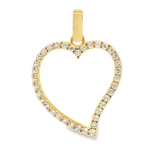Zwartevalk | Juwelier Zwartevalk 14 karaat gouden hart hanger met zirkonia - 14.304 | Nu te koop bij 14Karaats.nl | 10001091-Pendants