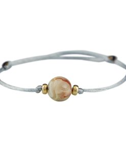 Petit collection | Satijnkoord armband met Crazy Lace Agaat & 14 karaat gouden beads | Nu te koop bij 14Karaats.nl | Armbanden