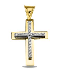 Zwartevalk | Juwelier Zwartevalk 14 karaat gouden kruis hanger - 14.248 | Nu te koop bij 14Karaats.nl | 10001091-Pendants