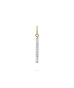 GISSER | GISSER Jewels VGP029 - Hanger Staaf 14kr Geelgoud gezet met Zirkonia - 1.5mm breed x 20mm lengte | Nu te koop bij 14Karaats.nl | 10001091-Pendants