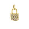 Silventi | Silventi 9NBSAM-G230315 Gouden Hangertje Slotje - Zirkonia - 11