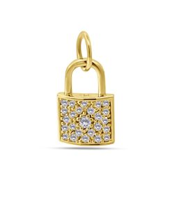 Silventi | Silventi 9NBSAM-G230315 Gouden Hangertje Slotje - Zirkonia - 11