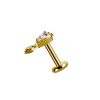 Piercings works | Stralende Elegantie: 18 Karaats Gouden Oorpiercing met Zirkonia | Nu te koop bij 14Karaats.nl | 10001087-Earrings/Body-piercing Jewellery