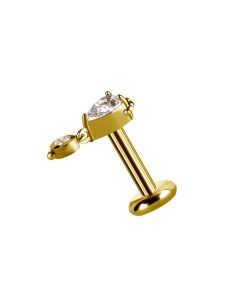 Piercings works | Stralende Elegantie: 18 Karaats Gouden Oorpiercing met Zirkonia | Nu te koop bij 14Karaats.nl | 10001087-Earrings/Body-piercing Jewellery
