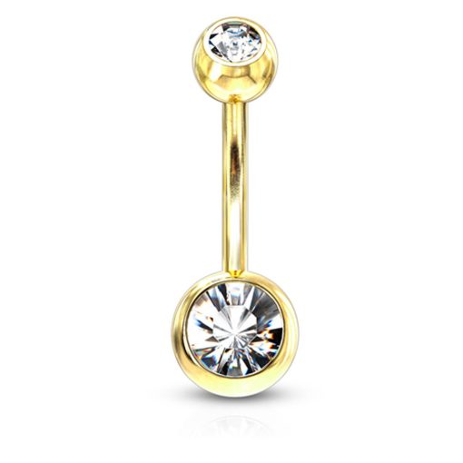 LMPiercings NL | Piercing steentje wit gold plated - LMPiercings | Nu te koop bij 14Karaats.nl | 10001087-Earrings/Body-piercing Jewellery