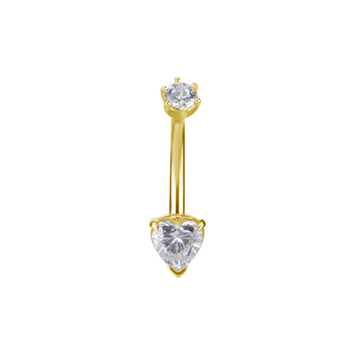 Piercings works | 18 Karaat Gouden Navelpiercing met Schitterende Hartvormige Zirkonia | Koop bij 14Karaats.nl Piercings works | 18 Karaat Gouden Navelpiercing met Schitterende Hartvormige Zirkonia | Nu te koop bij 14Karaats.nl | 10001087-Earrings/Body-piercing Jewellery