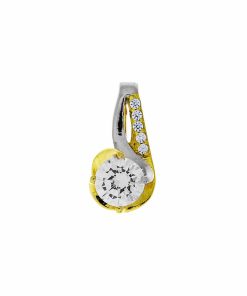 Star juwelier | Gouden Bicolor Solitaire Hanger | 20 mm | 9 mm | Zirkonia |14 karaats | Nu te koop bij 14Karaats.nl | 10001091-Pendants