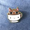 Nikki Smits | Kat in Kopje Enamel Pin | Koffie Thee katten pin | Kawaii broche | Nu te koop bij 14Karaats.nl | 10001085-Brooches