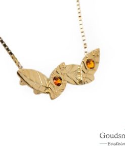 Scratched | SCRATCHED GOLD hanger blaadjes citrien | Nu te koop bij 14Karaats.nl | 10001091-Pendants