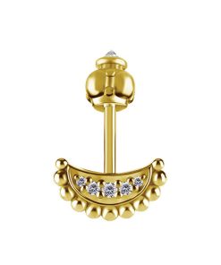 Piercings works | Betoverende Elegantie: 18Karaat Gouden Piercing voor Verticale Helix met Hoogwaardige Zirkonia | Nu te koop bij 14Karaats.nl | 10001087-Earrings/Body-piercing Jewellery