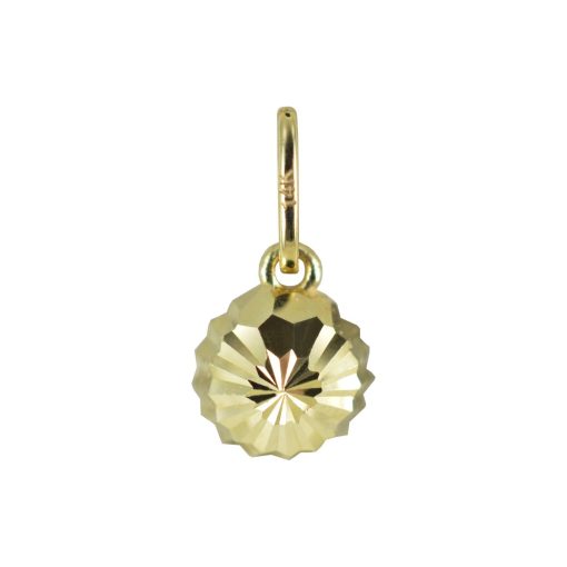 Silventi | Silventi 132400305 Gouden Hangertje - Half Bolletje - Bewerkt - 5 mm Doorsnee - 14 Karaat - Bedel - Goud | Nu te koop bij 14Karaats.nl | 10001091-Pendants