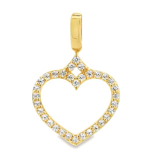 Zwartevalk | Juwelier Zwartevalk 14 karaat gouden hart hanger met zirkonia - 14.303 | Nu te koop bij 14Karaats.nl | 10001091-Pendants
