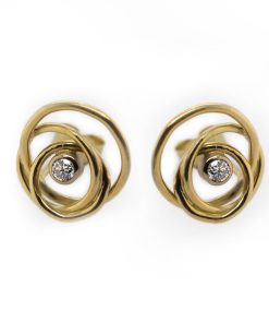 Scratched | SCRATCHED GOLD oorknoppen briljant | Nu te koop bij 14Karaats.nl | 10001087-Earrings/Body-piercing Jewellery