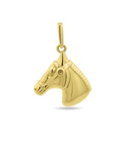 Silventi | Silventi 9NBSAM-G230380 Gouden Hangertje Paard - 14 Karaat Bedeltje - Paardenhoofd 13