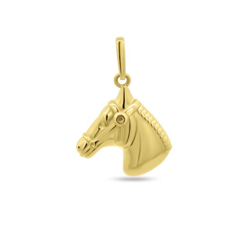 Silventi | Silventi 9NBSAM-G230380 Gouden Hangertje Paard - 14 Karaat Bedeltje - Paardenhoofd 13
